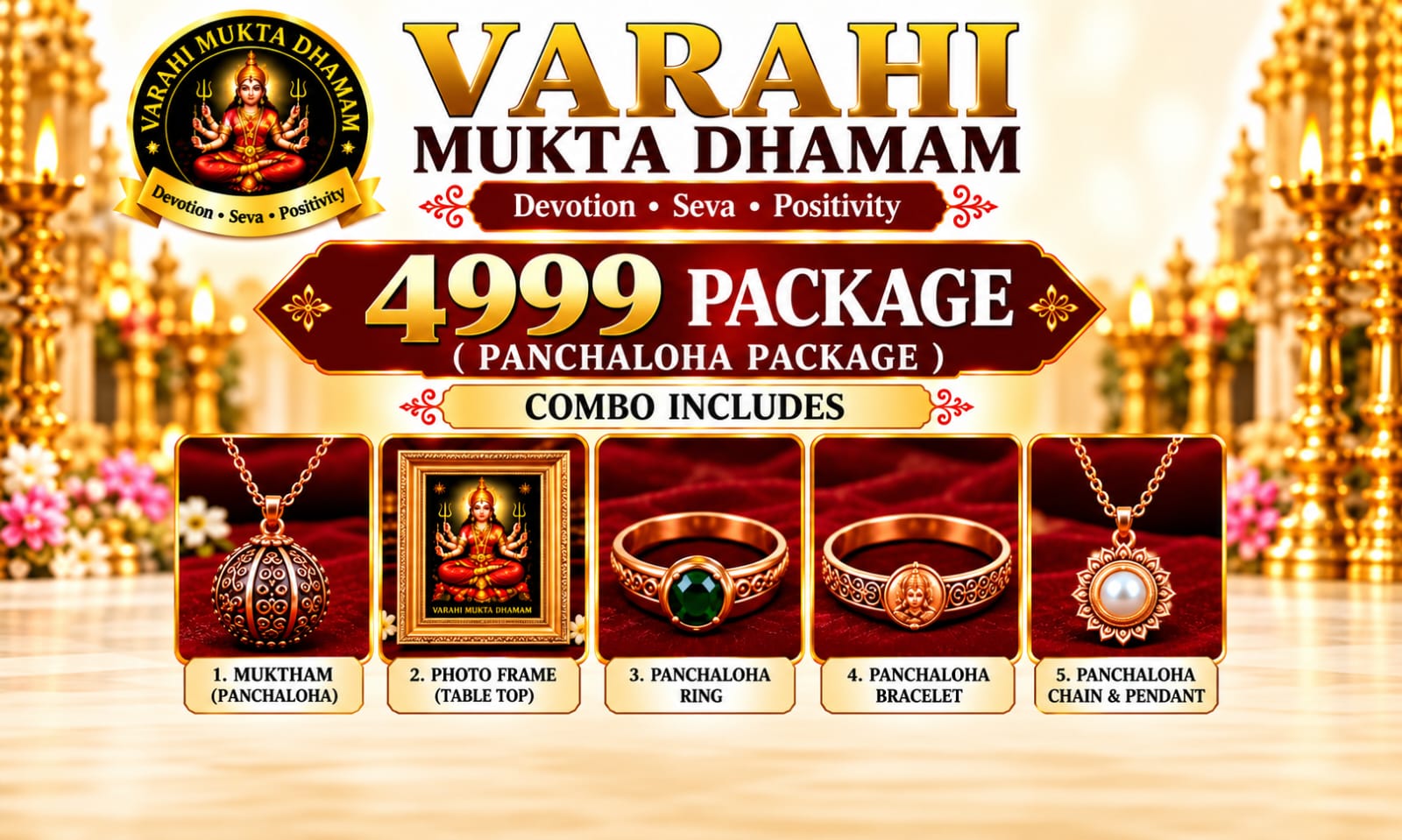 VARAHI MUKTA PANCGHALOHAM COMBO PACK 4
